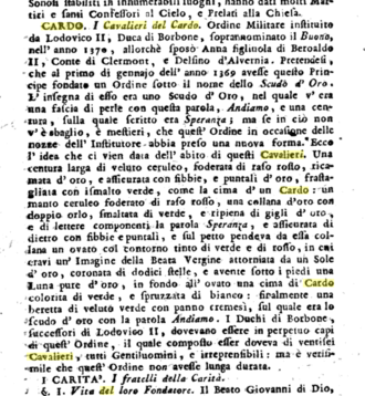 Dizionario Storico Portatile (1792), "Cavalieri del Cardo" Cavalieri del Cardo.png