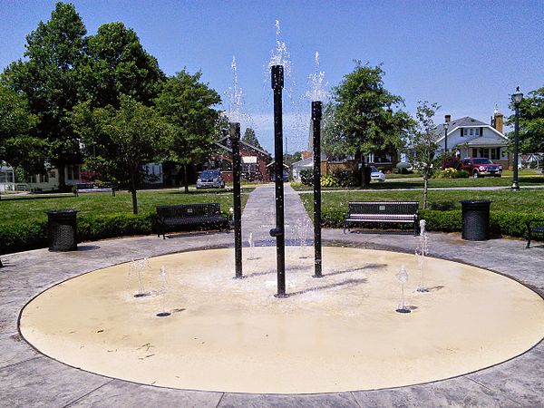 Splash fountain at Central Green Park