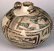 Ancestral Pueblo ceramic canteen, excavated from Chaco Canyon, New Mexico, ce. 700 CE–1100 CE
