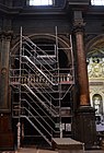Vue d'ensemble du bras Sud du transept en cours de restauration en septembre 2016.