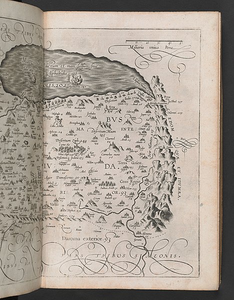 File:Christian van Adrichem 1590 map Tribus Iuda id est, pars illa Terræ Sanctæ, quam in ingressu Tribus Iuda consecuta fuit (right hand side).jpg