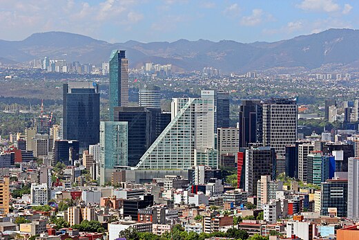 De Paseo de la Reforma gezien vanaf Chapultepec