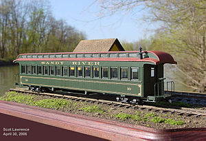 On2 scale model of a SR&amp;RL Coach, kitbashed from two Bachmann On30 