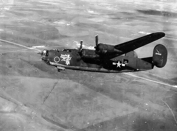 Consolidated B-24H-10-CF Liberator 42-64500, 743d Bomb Squadron. Lost on 11 June 1944