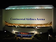 Continental's reemergence from its second bankruptcy was signaled by its taking on the naming rights to the arena in the Meadowlands Sports Complex, which is located near its New Jersey hub, in 1996. It held these rights until 2007. Continentalarena002.jpg