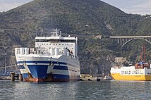 Euroferry Olympia in Salerno, Italy, 2019 Costiera amalfitana 2019 -Euroferry Olympia (Ship 1995)- by-RaBoe 732.jpg