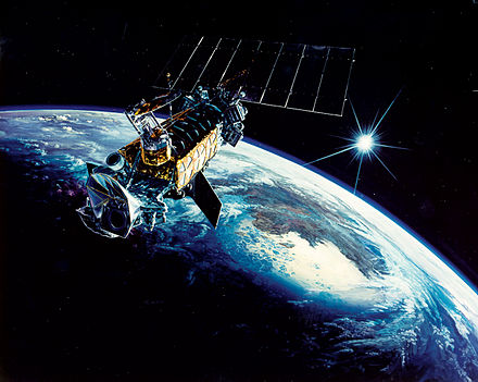 A Defense Meteorological Satellite Program Block 5 satellite in orbit