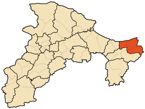 Localizarea districtului în cadrul provinciei