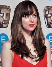 Johnson was cast in the lead after appearing in Guadagnino's A Bigger Splash (2015). Dakota Johnson at BAFTA 2016 (cropped).jpg