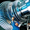 Image 4The rotor of a modern steam turbine manufactured by Siemens AG. Siemens, based in Germany, operates in six areas: automation & control, power, transportation, medical, information & communication and lighting.