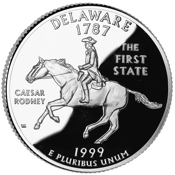 Caesar Rodney on the 1999 Delaware State Quarter.