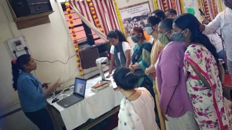 File:Demonstration of scanning process at Lek Ladki Abhiyan1 (15 Aug 2021).jpg