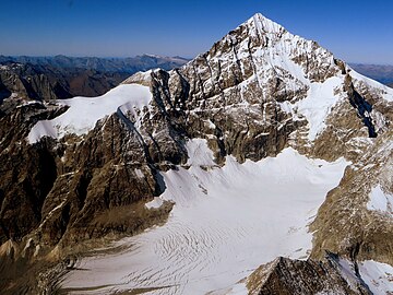 from South, glacier Schönbielgletscher