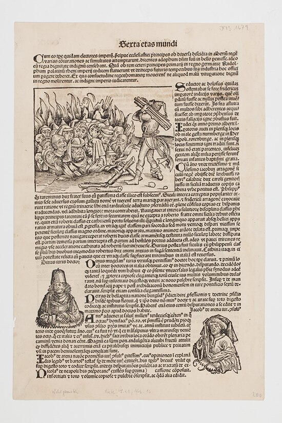Woodcut from 1493 depicting the burning of Jews in the 14th century, today in the Jewish Museum of Switzerland in Basel