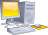 Desktop computer clipart - Yellow theme.svg