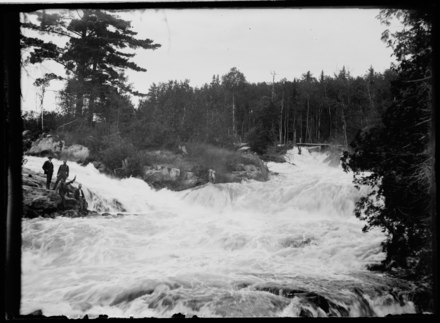 Image resulting from a glass plate negative showing Devil's Cascade in 1900.