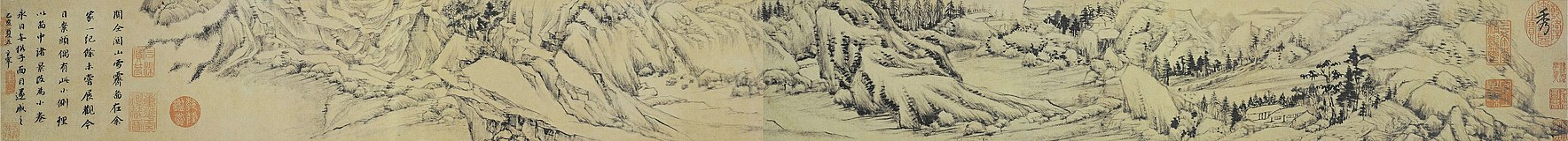 Opklaring na de sneeuw boven een bergpas (1635) door Dong Qichang[f]