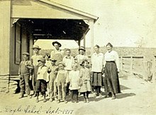 Doyle School of the Doyle Settlement in Pueblo County, Colorado taken in 1917 Doyle School - Doyle Settlement - 1917.jpg