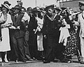 A tumultuous crowd at the funeral of Carlos Gardel in Buenos Aires, 1936.