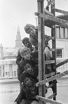 Grant (second from top) as a member of the R&B/pop-rock band the Equals, photographed in April 1968 in Amsterdam. Equals1968Koch.jpg