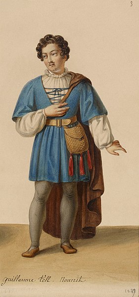 File:Eugène Du Faget - Costume designs for Guillaume Tell - 3. Adolphe Nourrit as Arnold Melchtal.jpg