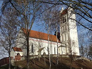 Burgstall Eugenbach, today built with the parish church of St. Georg