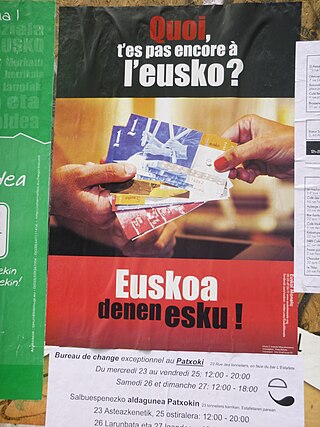 <span class="mw-page-title-main">Eusko</span> Local currency in the French Basque Country