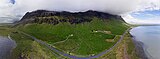 Eyjafjallajökull aerial panorama as seen from the south