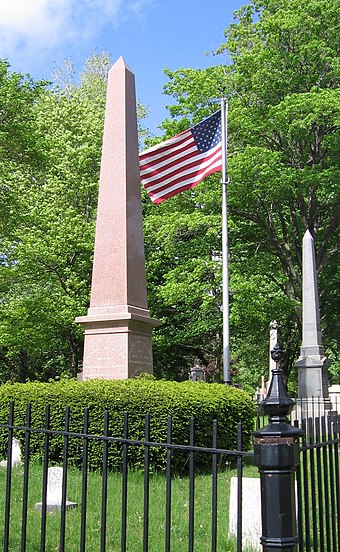A pink obelisk marks Fillmore's grave at Buffalo's Forest Lawn Cemetery.