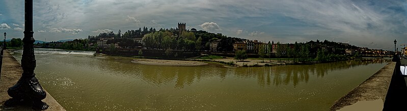 File:Firenze - Florence - Lungarno della Zecca Vecchia - ICE Photocompilation Viewing from ESE to West on & over the River Arno.jpg