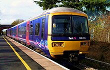 Class 166 diesel train 166205 at Pershore en route to London Paddington