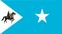 The Khatumo flag features a Dervish rider Flag of Khaatumo State of Somalia.svg