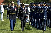 Gen. David Petraeus reviews troops at his retirement ceremony at Joint Base Myer-Henderson Hall, Virginia, 31 August 2011. Flickr - The U.S. Army - Gen. David H. Petraeus retirement.jpg