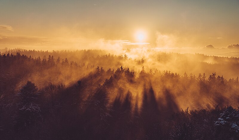 File:Foggy Austrian sunset (46983904561).jpg