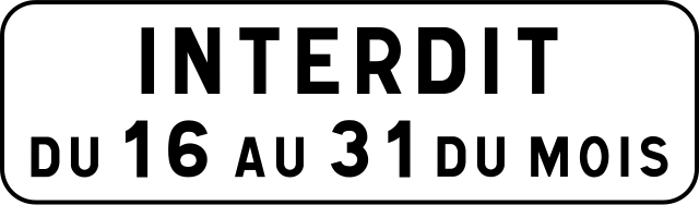 File:France road sign M6b fin mois.svg