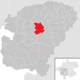 Poloha obce Gampern v okrese Vöcklabruck (klikacia mapa)