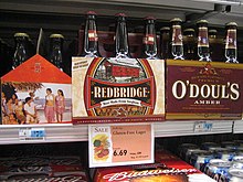 Bière sans gluten dans un supermarché américain.