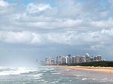 Looking south towards Surfers Paradise on the Southport Spit Gold Coast (from The Spit).jpg