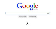 Polish Google Search page, displaying a black ribbon after the rail crash. Google black ribbon screenshot.jpg