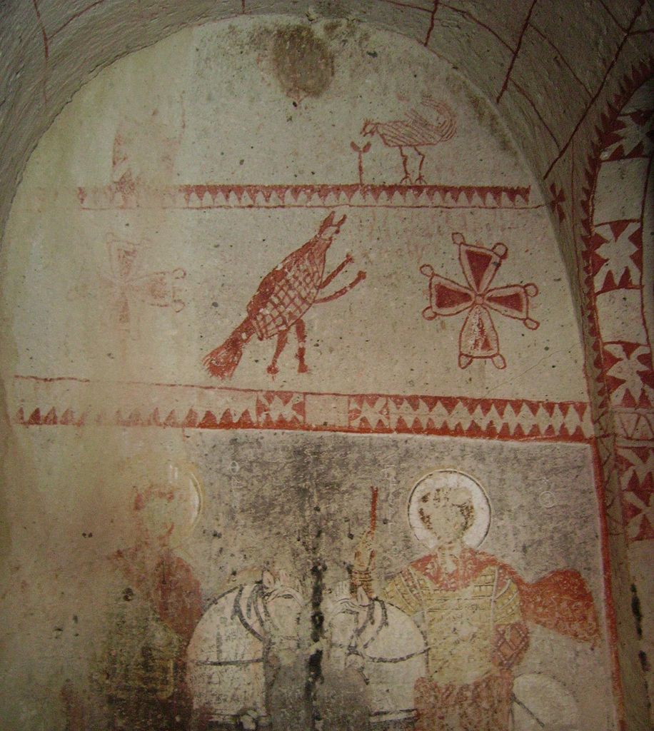 Τοιχογραφία στο παρεκκλήσι της Αγίας Βαρβάρας, στο Γκιόρεμε
