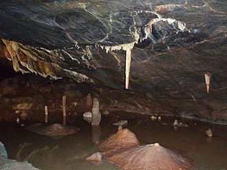 Stalagmites and stalactites in Gough's Cave Goughscave.jpg