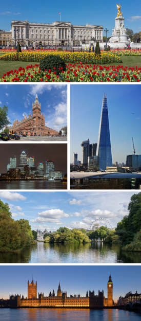 London montage. Clicking on an image in the picture causes the browser to load the appropriate article.