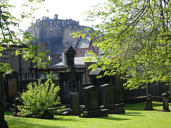 Greyfriars Kirkyard where the National Covenant was signed in 1638 Greyfriars Kirkyard, Edinburgh.jpg