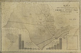 Reprodução de Mapa: Map Showing The Distribution of Coffee Culture In The State Of S. Paulo (Brazil) For The Year 1901