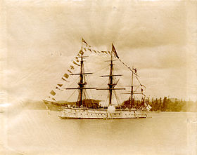 HMS Triumph omkring 1887.