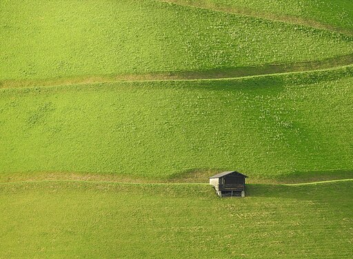 Hut for hay storage. Tux, Zillertal, Tyrol, Austria.