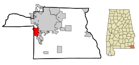 Houston County Alabama Incorporated and Unincorporated areas Taylor Highlighted.svg