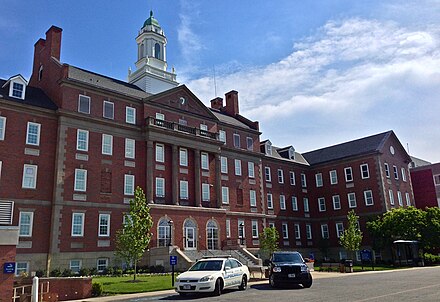 The main building of the Huntington VA Hospital.