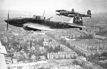 An Ilyushin Il-2 Sturmovik formation over Berlin, May 1945. IL-2VVSWWII.jpg