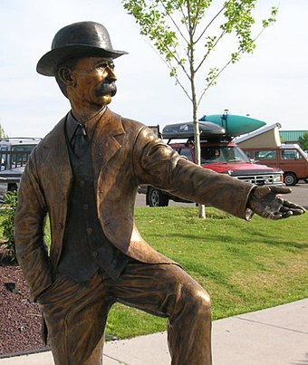 Statue of I.B. Perrine, founder of  Twin Falls, Idaho.